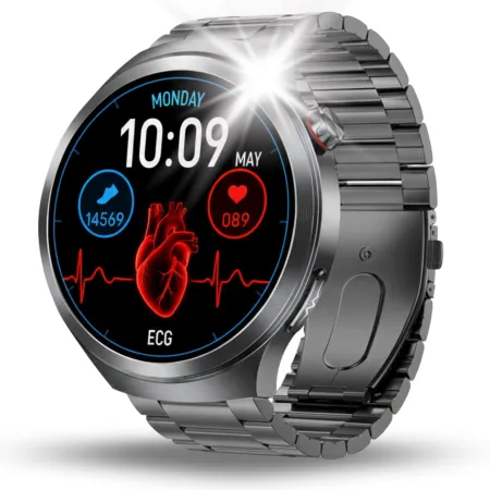 Smartwatch Zegarek Męski Angelo AT475 czarny Kardiowatch EKG HRV Rozmowy Menu PL 4 Paski
